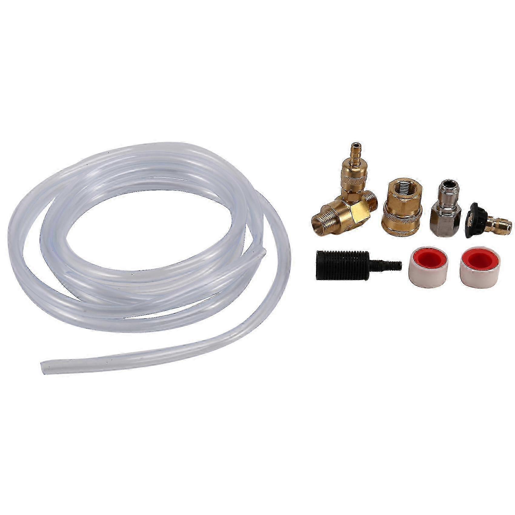 3/8 Inch Quick-Connect Downstream Soap Injector Kit for Pressure Washers, 4000 PSI Detergent Chemical Hose Adapter