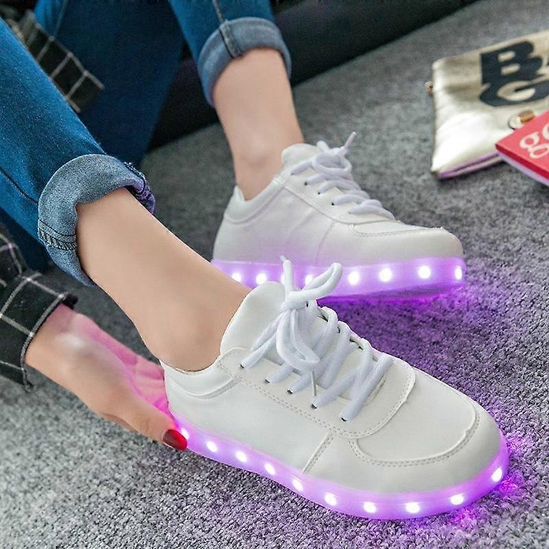Pantofi luminoși colorați Primăvară și toamnă Pantofi luminoși noi Bărbați și femei Pantofi fluorescenți Încărcare USB Lumină LED Pantofi de cuplu coreeni