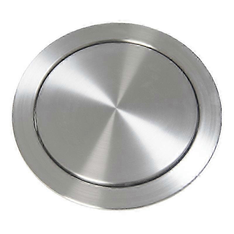 Silberne runde Mülleimerabdeckung - Einbaudesign für Küche und Bad