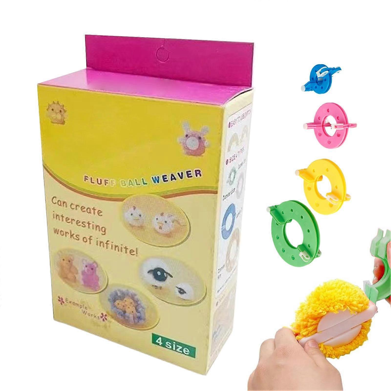 Yarn Ball Maker, Pompom Maker for Yarn, 4 Sizes Knitting Craft Maker