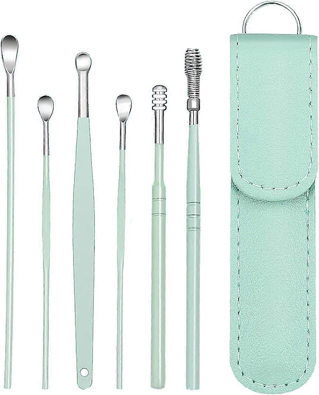 6 Pcs Ear Wax Removal Kit,Ear Cleaner Tools: Mini Portable Ear Scope with