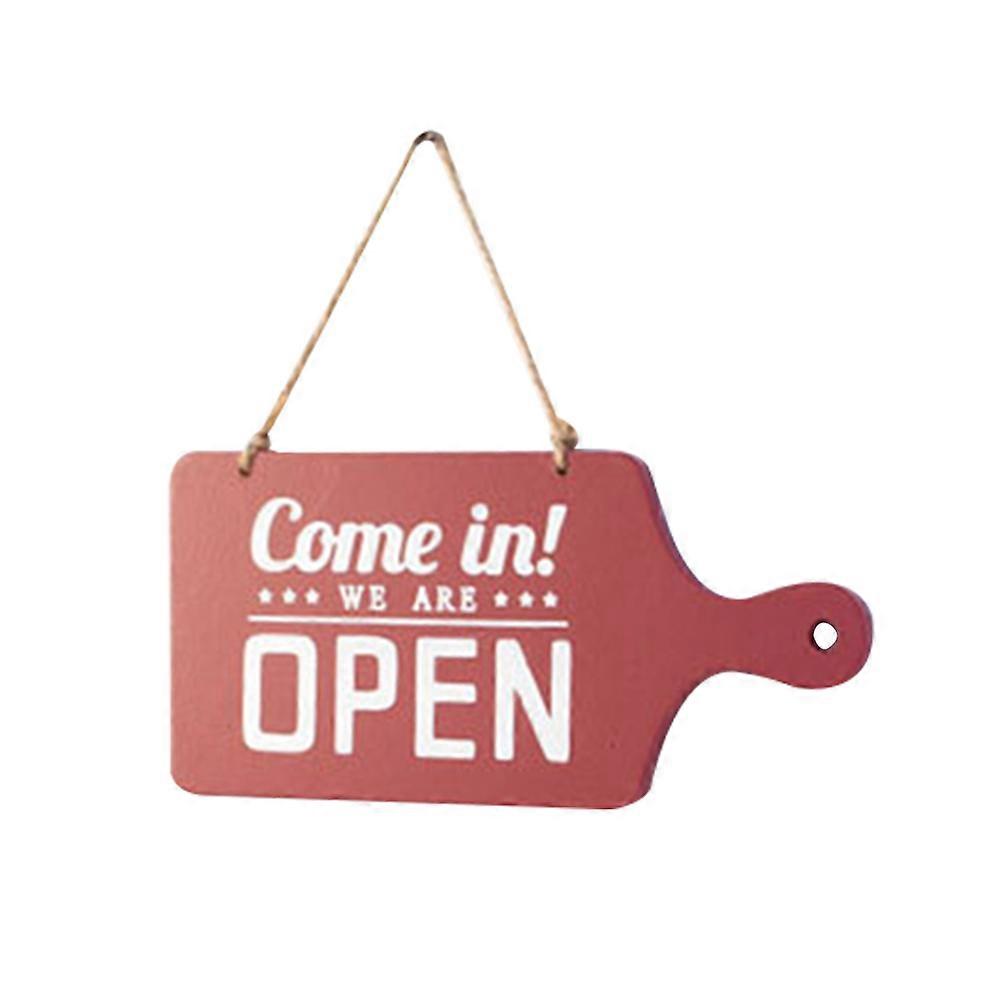 Pizza Board Shape Wooden Door Plaque Red 25x14x2cm Hanging Sign for Store 1Pc