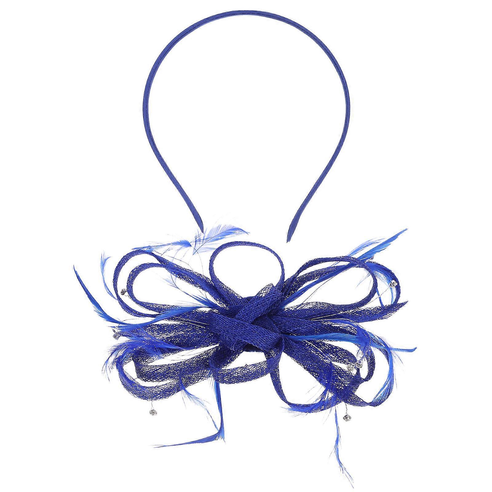 Hat Fascinator For Women Elegant Cocktail Party Hat Headpiece Blue 18X12CM Photography Prop 1Pack
