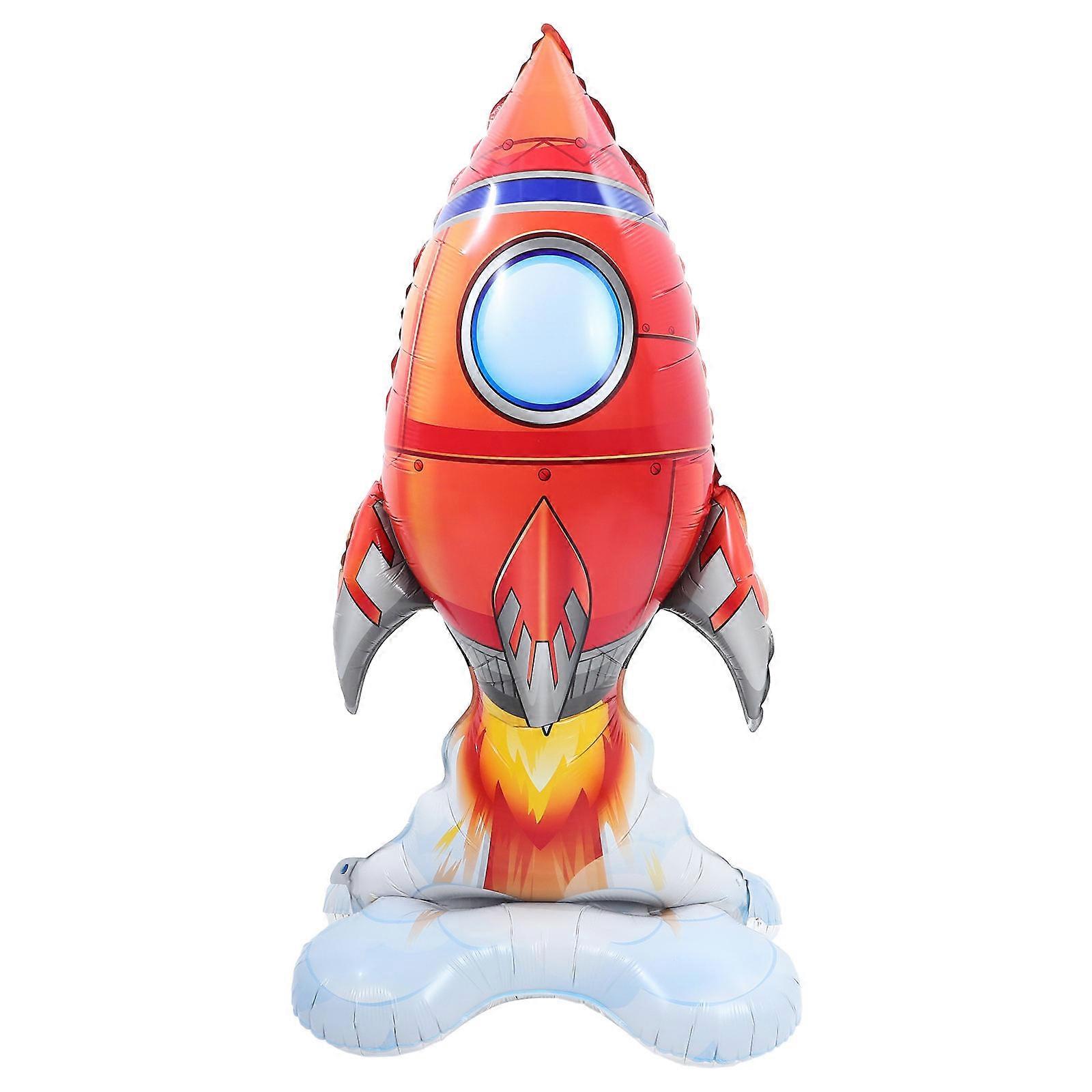 Outer Space Party Balloons Rocket Shaped Balloon Spaceship Balloon for Birthday Party Decoration Red 129.00X79.00X42.00CM 3D Design 1Pack