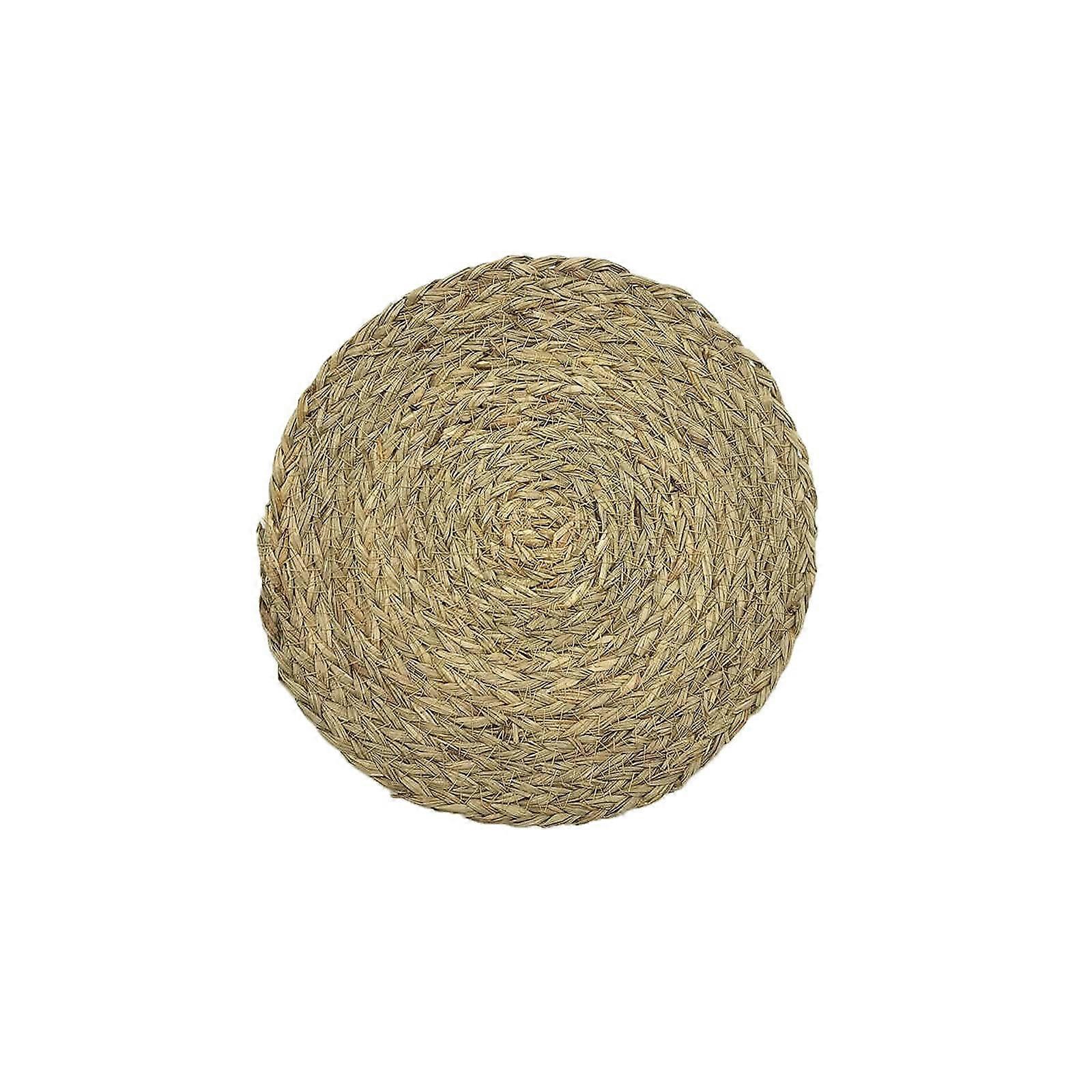 Coasters Round Straw Handwoven Non Slip Insulation Mat For Cups 11 Cm Color A 2 Pack