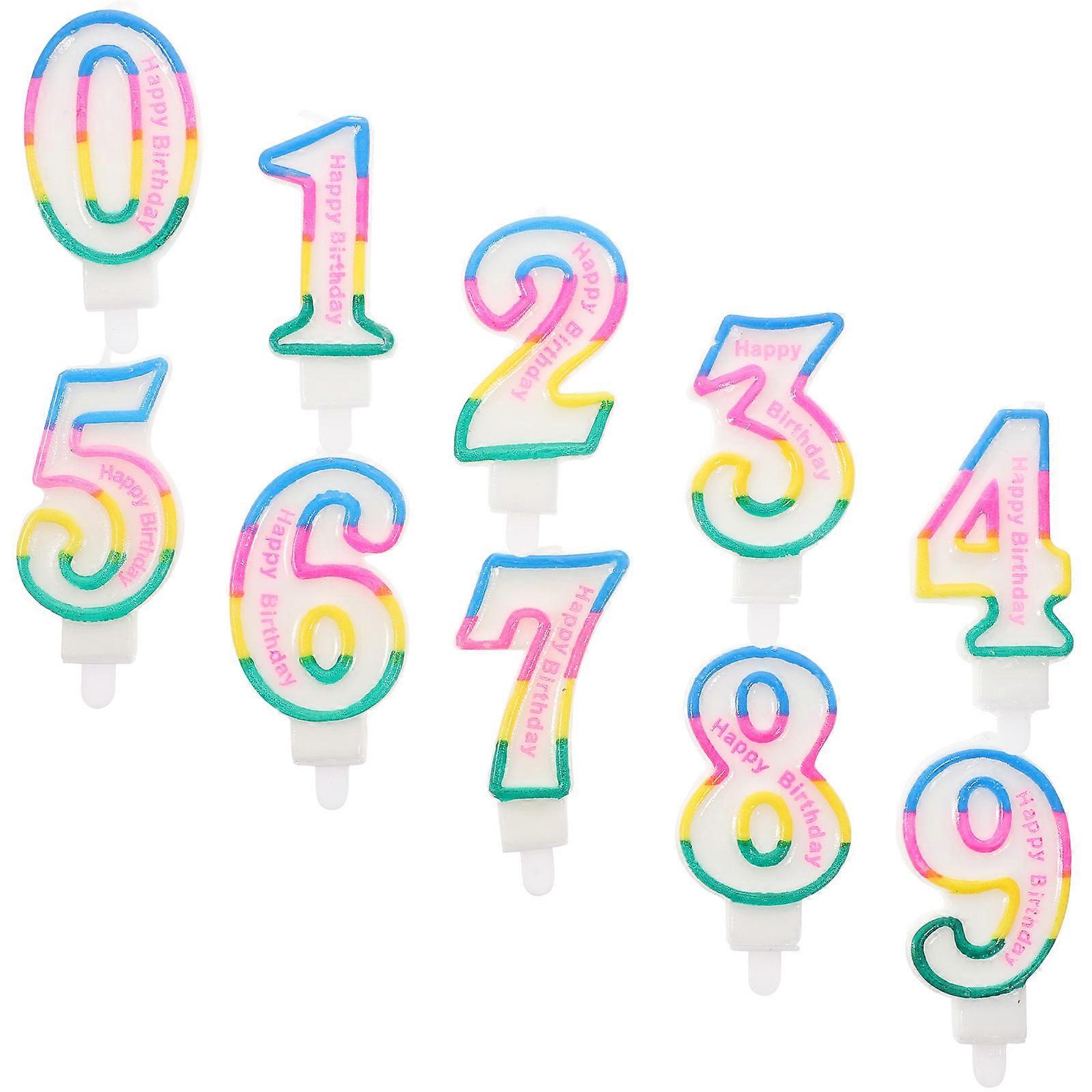 Świece na uroczystości urodzinowe Duży projekt liczbowy 8,5X3CM Multi Color 10szt