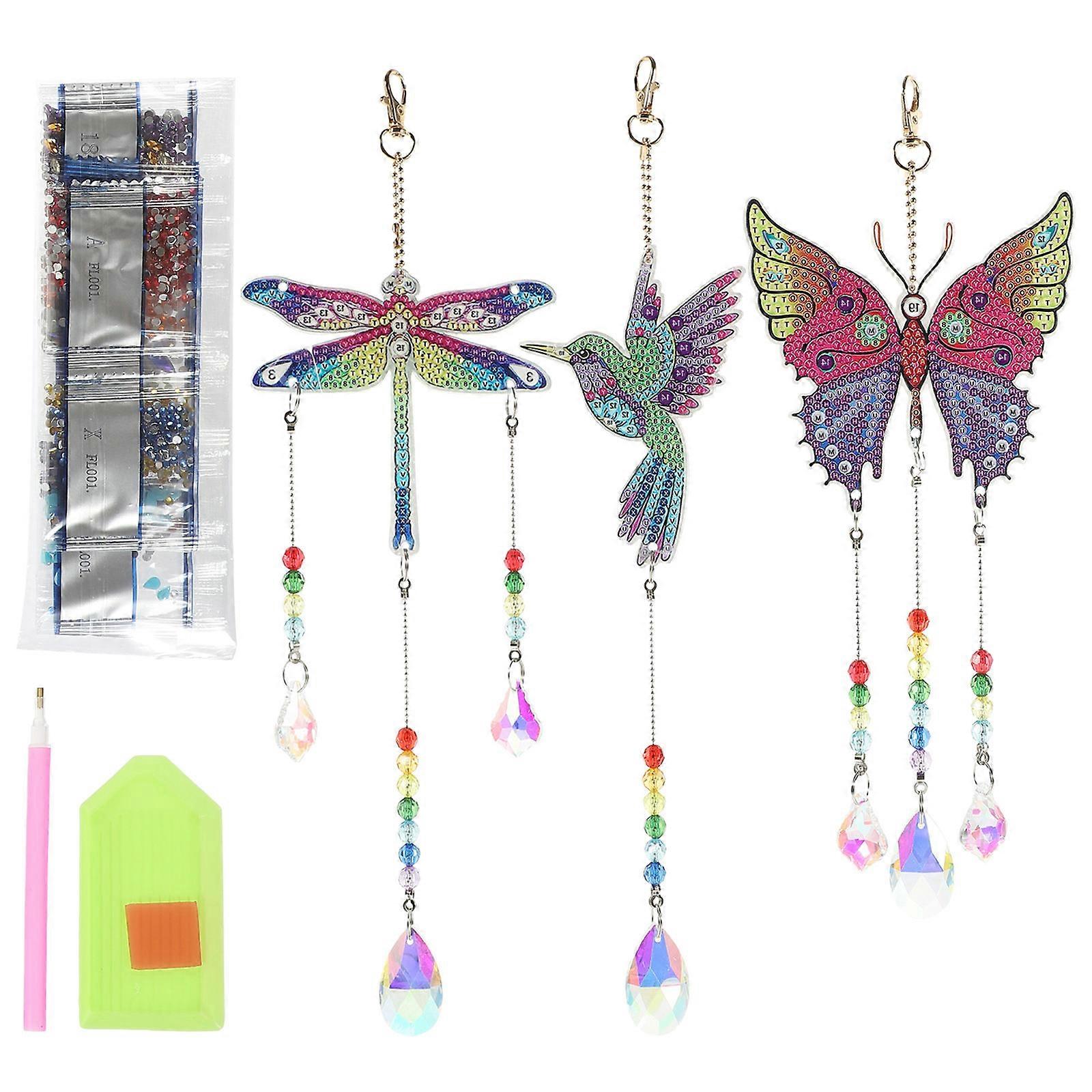 Home Hanging Ornament Assorted Color Rhinestone 1Set