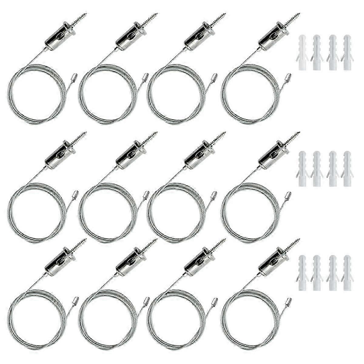 Kit com 12 conjuntos de cabos de suspensão de garagem hexagonais, correntes de aço para pendurar, pingente com conector de luz em formato de favo de mel