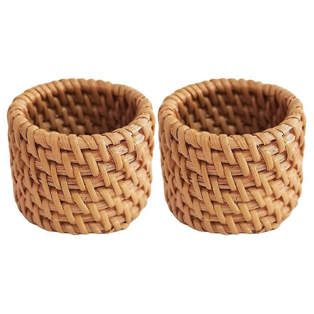 Here's a refined and professional product description for your **Rattan Napkin Rings**:
### **2pcs Rattan Napkin Rings – Chic Serviette Buckles