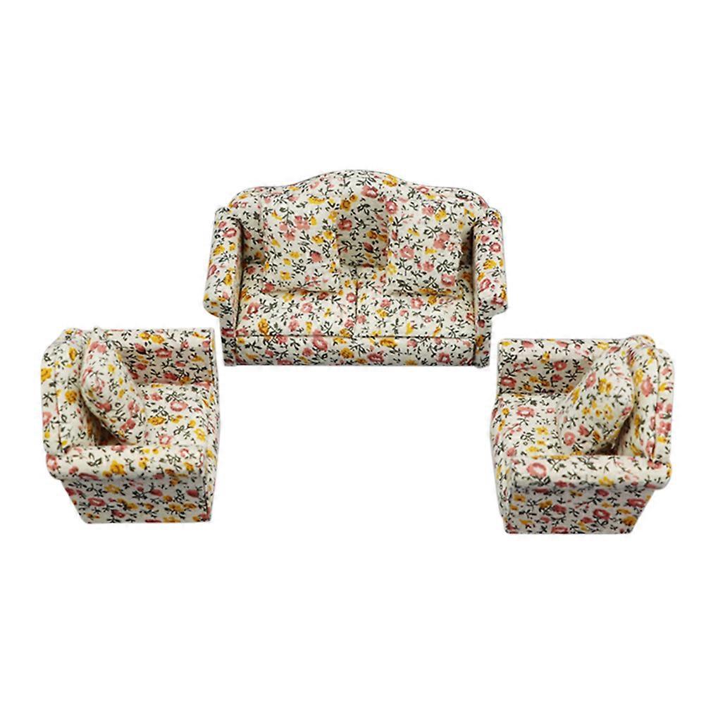 Small Dollhouse Furniture Miniature Couch For Dollhouse Diy Crafts 13.5X7.2X6.4cm Synthetic Material Decorative Living Atmosphere Creation 1 Set