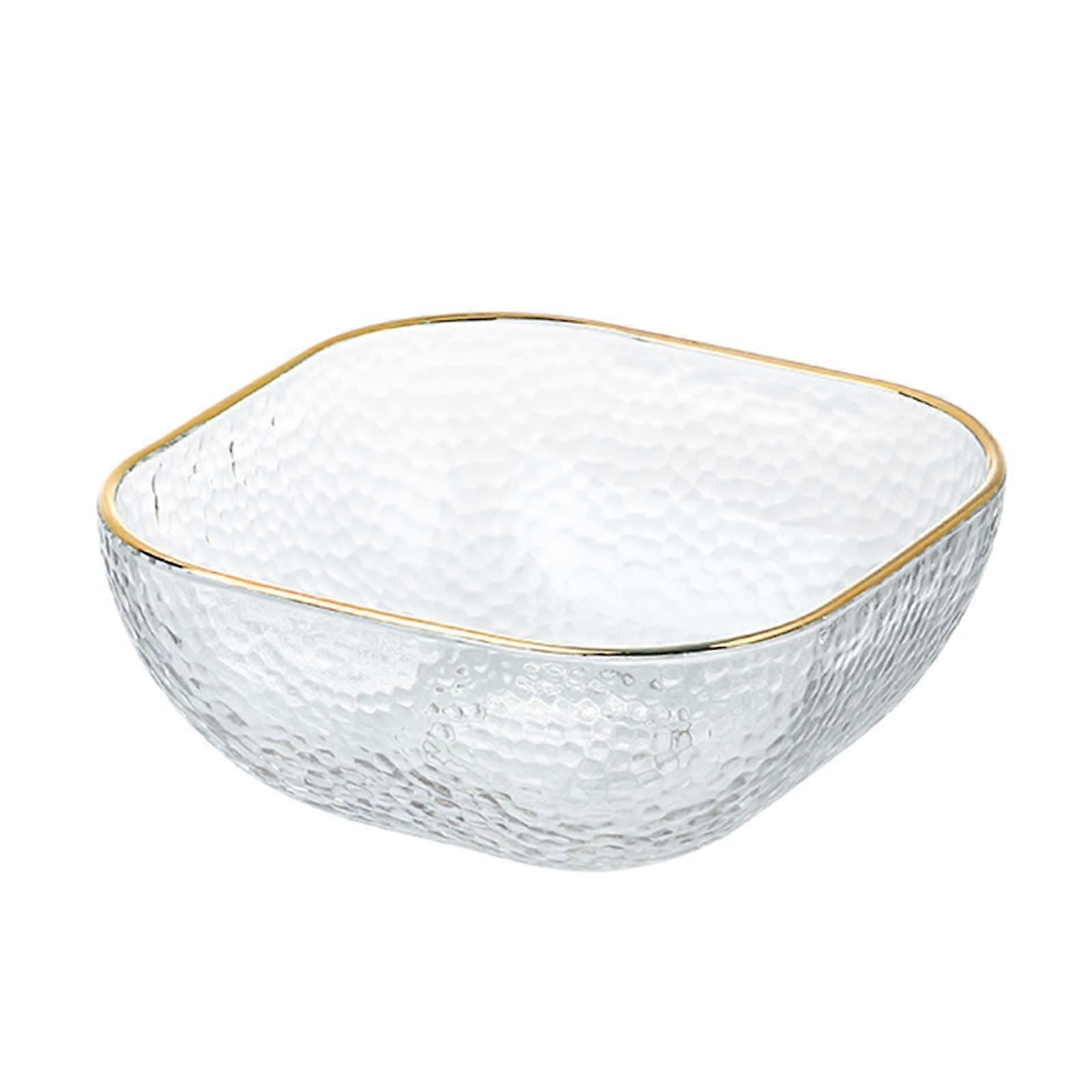 Salad Plate, Modern Glass Fruit Plate, Tableware for Home, Restaurant, Kitchen, Party, Crystal Clear, 13cm/16cm(Size:16167cm)