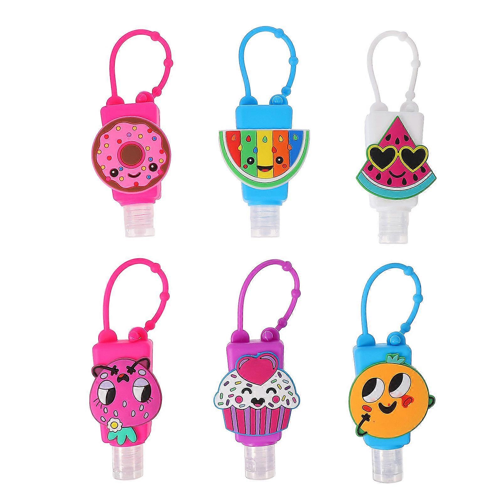 Refillable Travel Bottles Portable Liquid Dispenser Assorted Color Leak Proof Reusable For Children 6Pcs