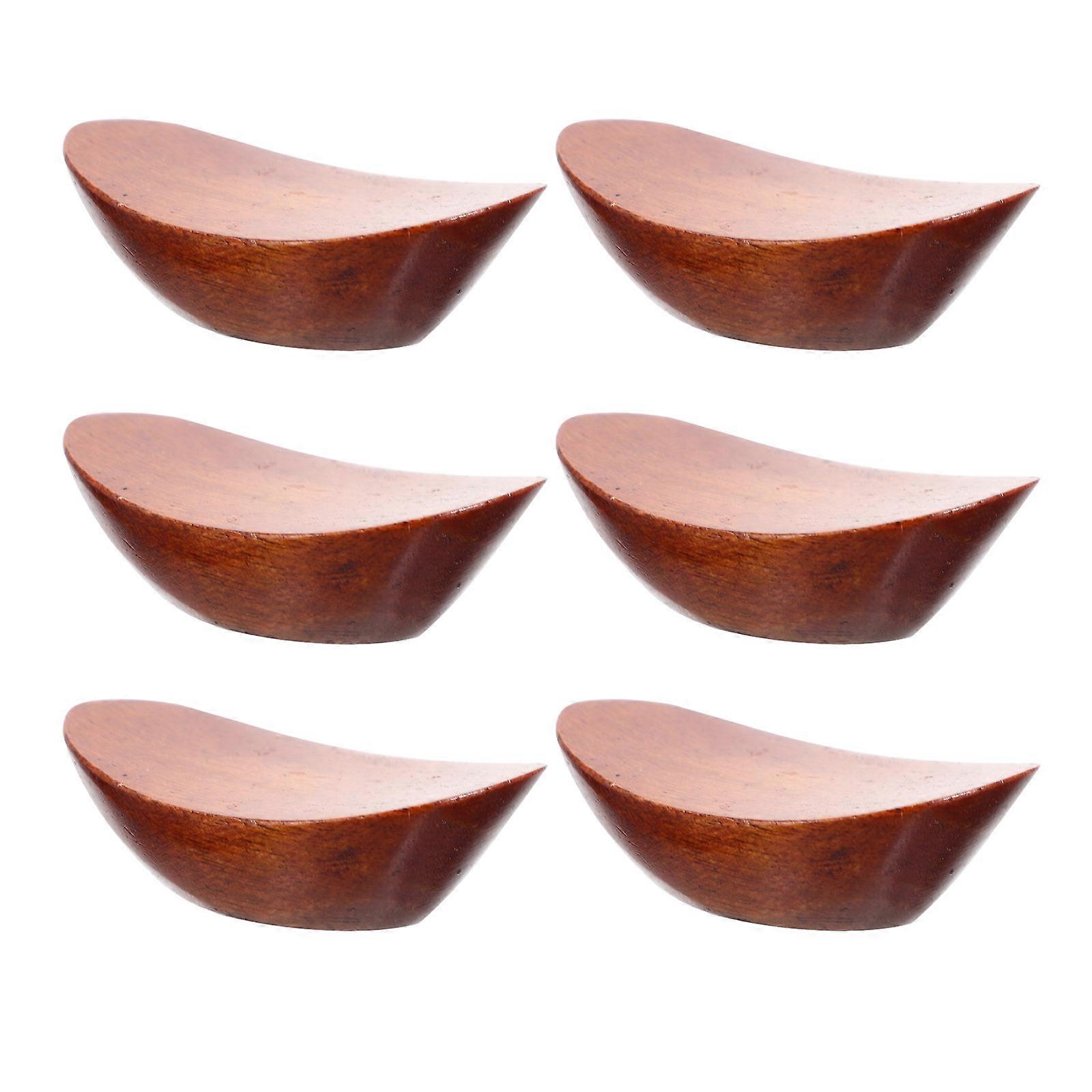 Wood Chopsticks Rest Holders Prevent Rolling Keep Table Clean Light Brown Home Use 6Pcs