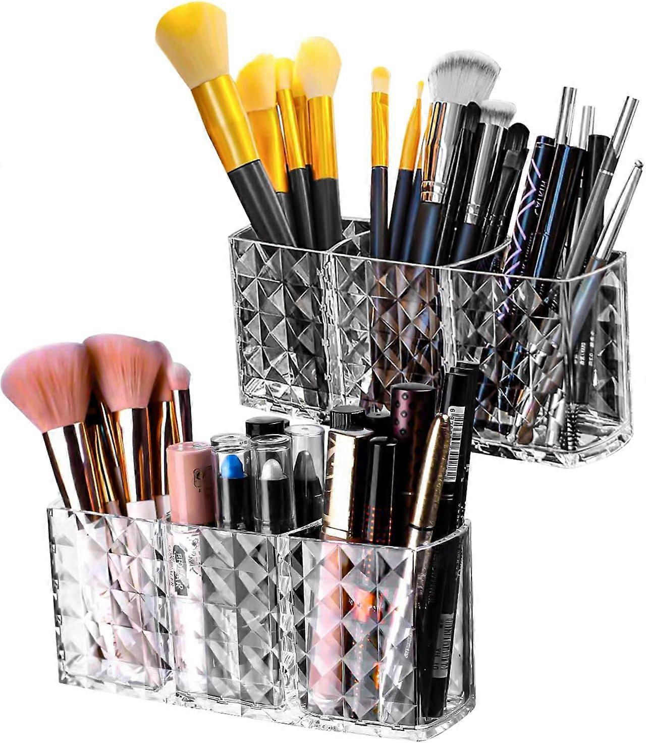 2-piece acrylic makeup brush storage box