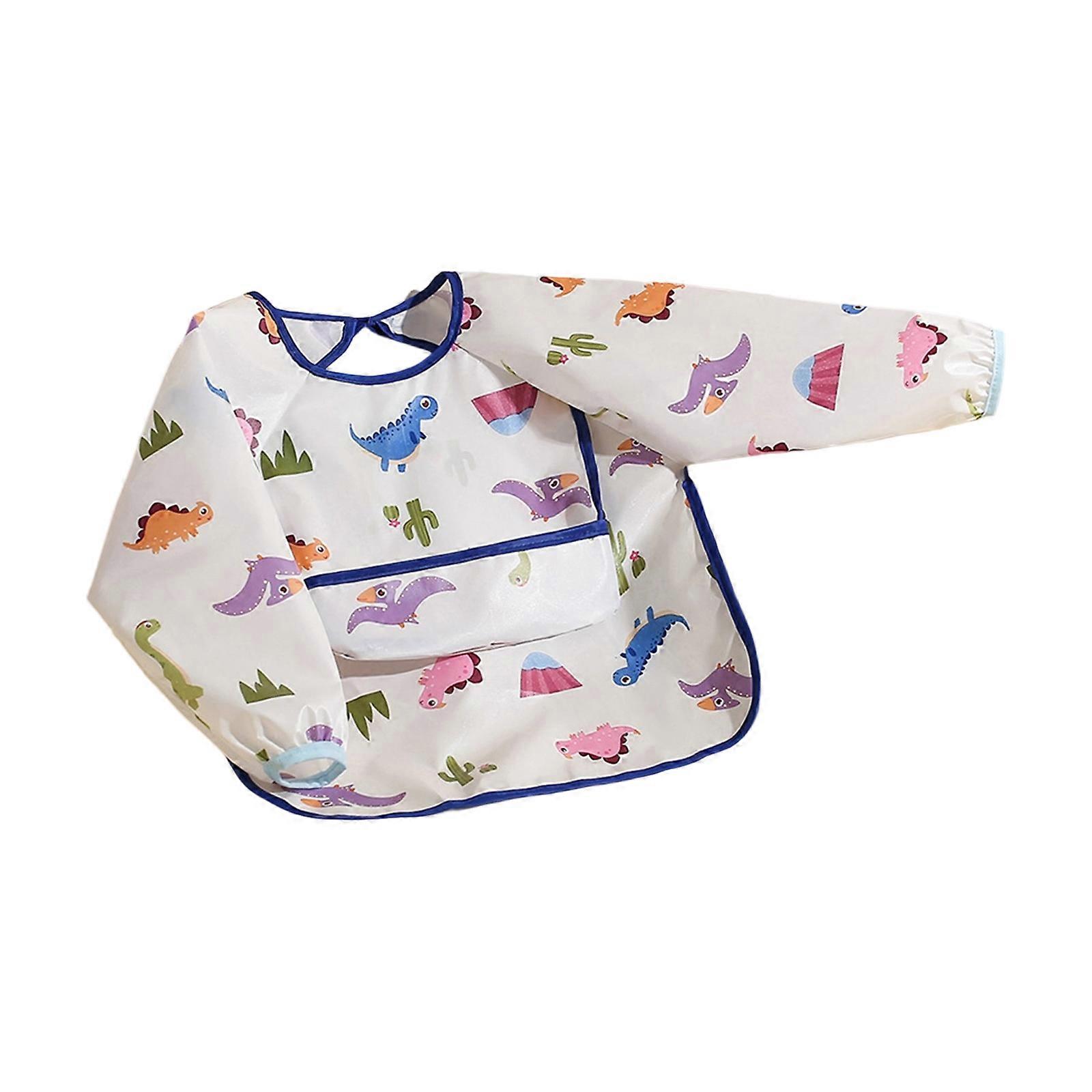 Soft Lightweight Baby Feeding Bib with Full Arm Coverage, Multifunctional Apron with Food Catcher for Infants Toddler 90