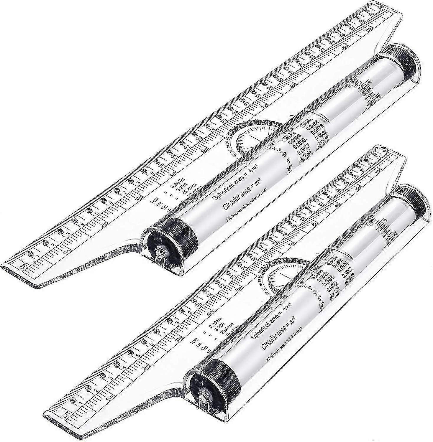 2 Pieces Plastic Measuring Rolling Ruler, Drawing Roller Ruler, Parallel Ruler, Multifunctional Drawing Design Ruler For Measuring, Drafting, Student