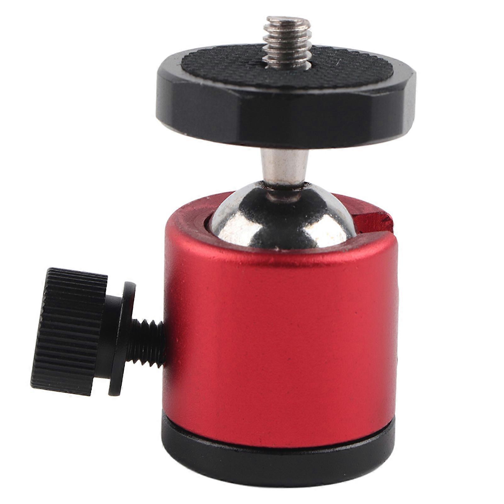 Rotule pivotante à 360°, fixation à vis 1/4" pour trépied d'appareil photo reflex numérique (rouge)