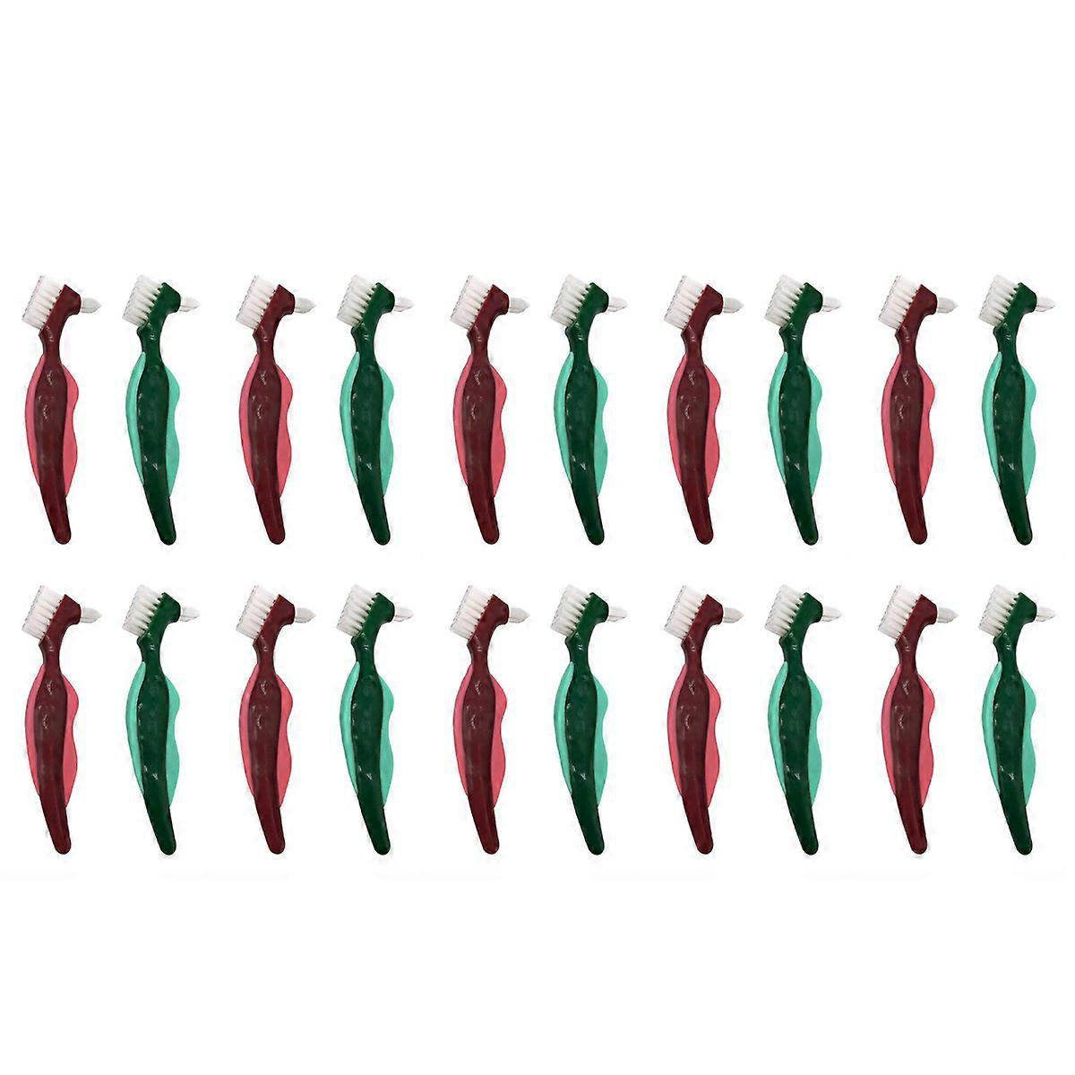 2 Pcs Premium Hard Denture Brush Toothbrush, Multi-Layered Bristles