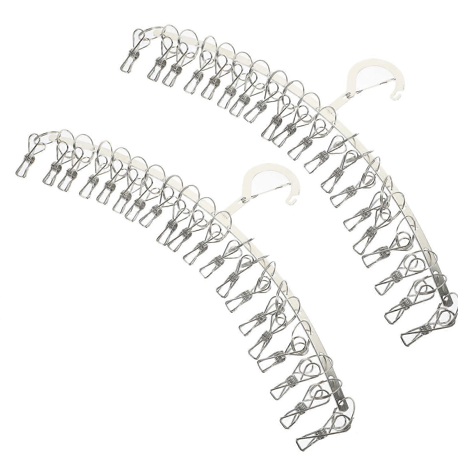 Drying Rack For Socks Sock Racks Home Use Space Saving 43X17.5X3.3CM Silver 2Pcs