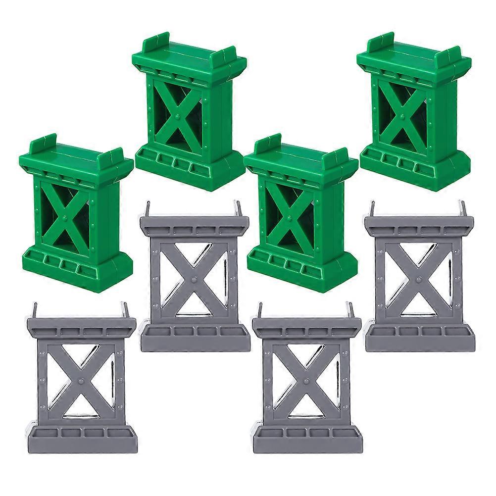 8pcs Train Bridge Support Accessories for Pretend Play Railway Tracks Compatible with Miniature Landscape Models