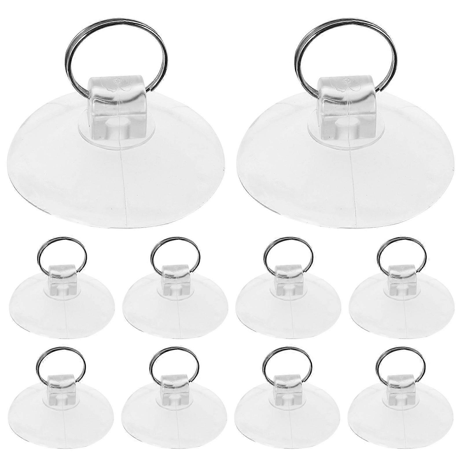 Window Suction Cups With Hooks Small Clear Suction Holder For Bathroom Smooth Surface 10Pcs