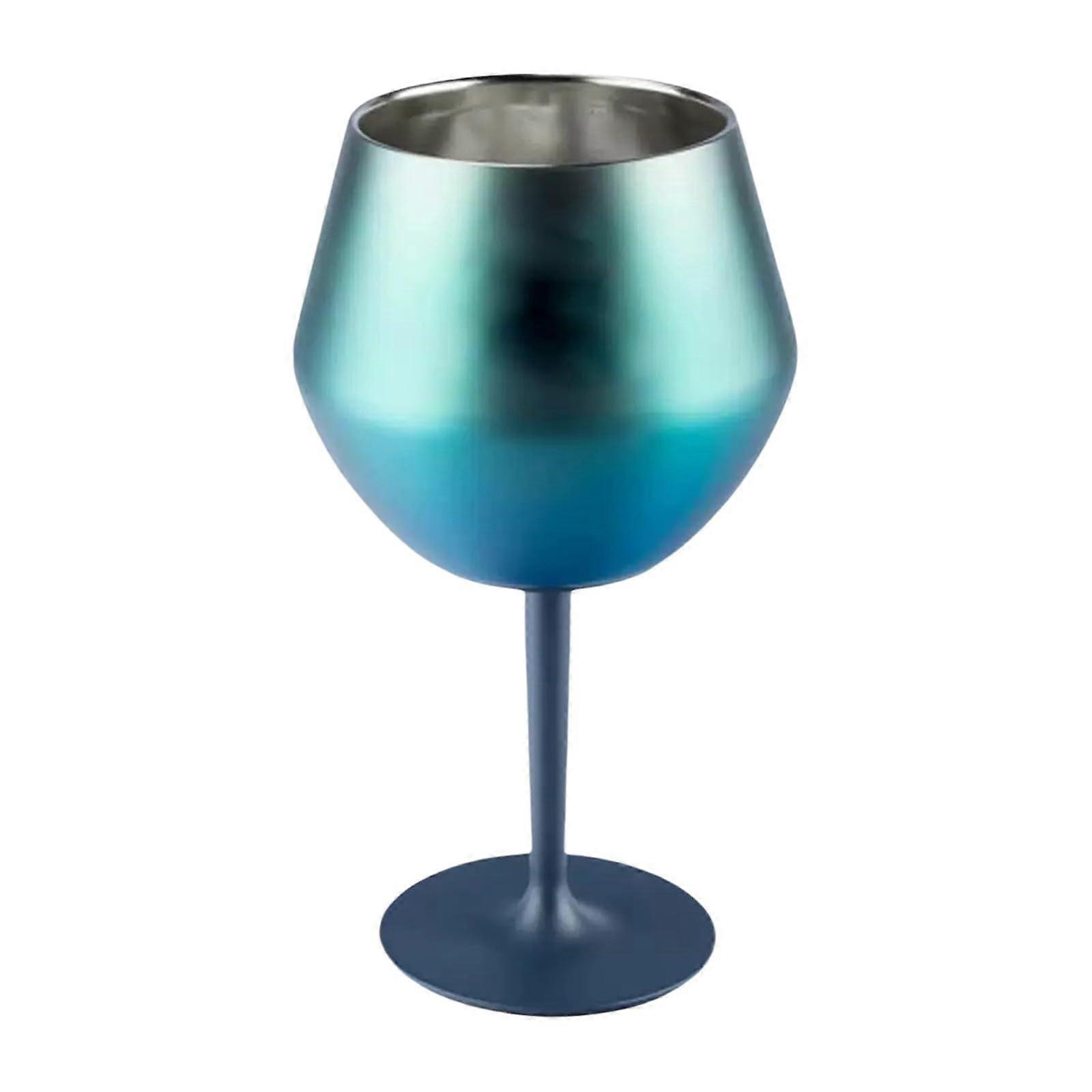 stainless steel wine glasses, with engraving, , with stem, for pool party, green