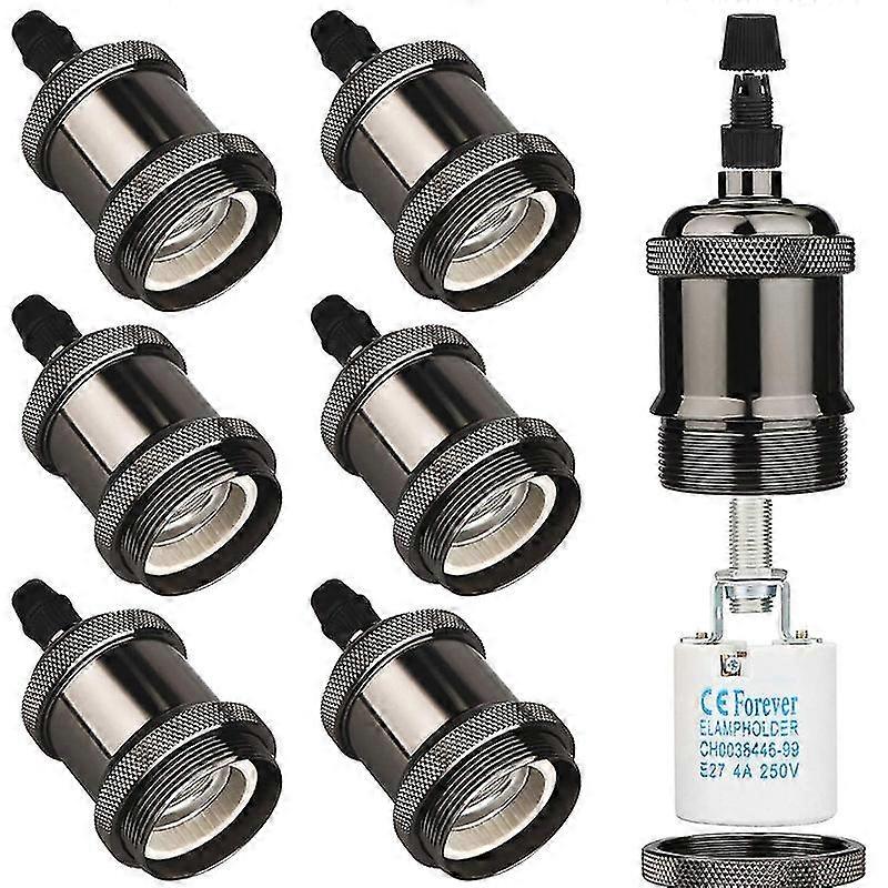Vintage Solid Lamp Holder E27, Aluminum and Ceramic Compatible Socket Adapter for Edison Screw Light Bulb, Suitable for DIY Applications on 