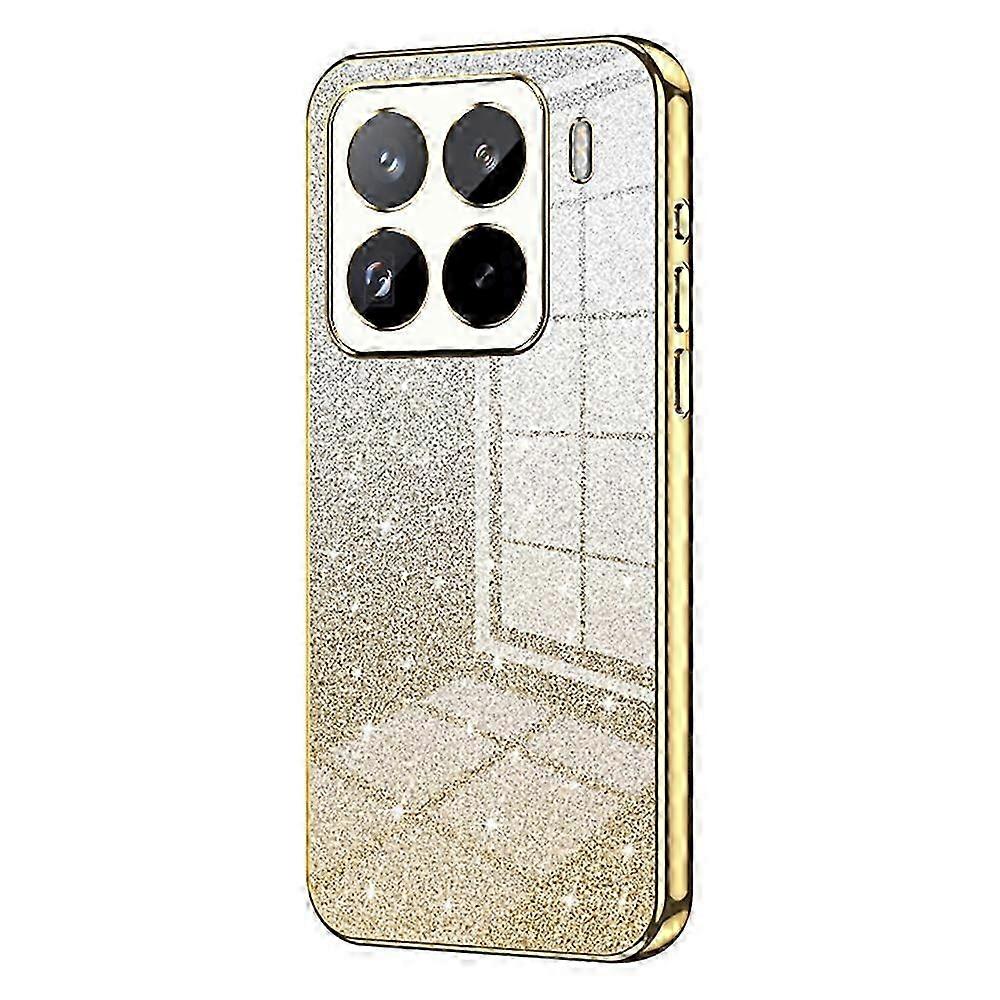 TPU Phone Cover with Electroplating Gradient Glitter Design for Compatible Brand Devices - Gold Color