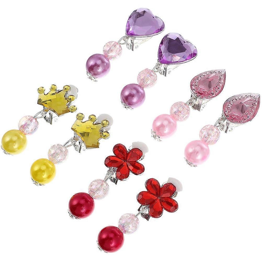 4 Pairs Clip On Earrings for Non Pierced Ears, Stylish Party Designs with Safe Material for Boys