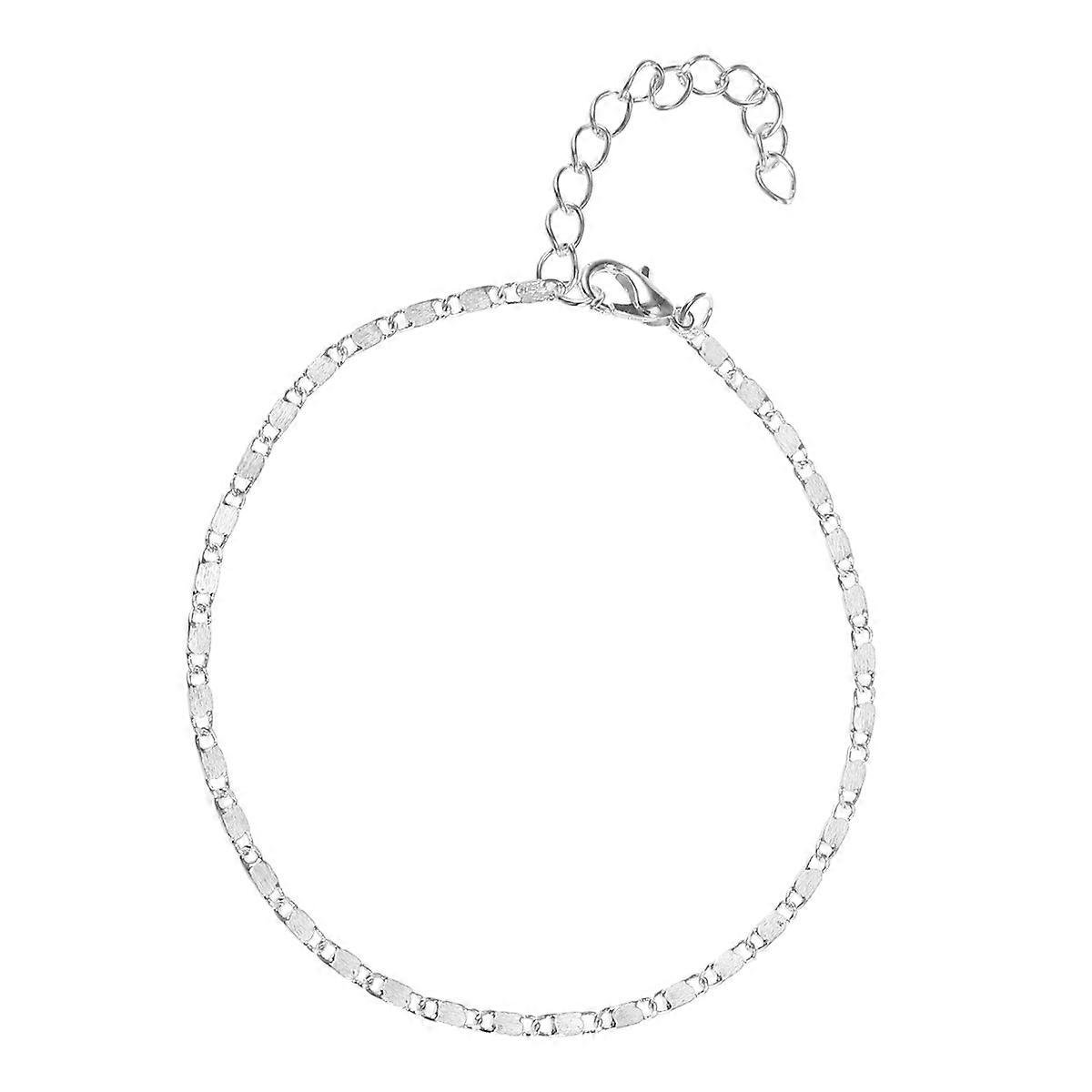 アンクルブレスレットシルバーシンチェーンフットジュエリーエレガントアジャスタブル1パック