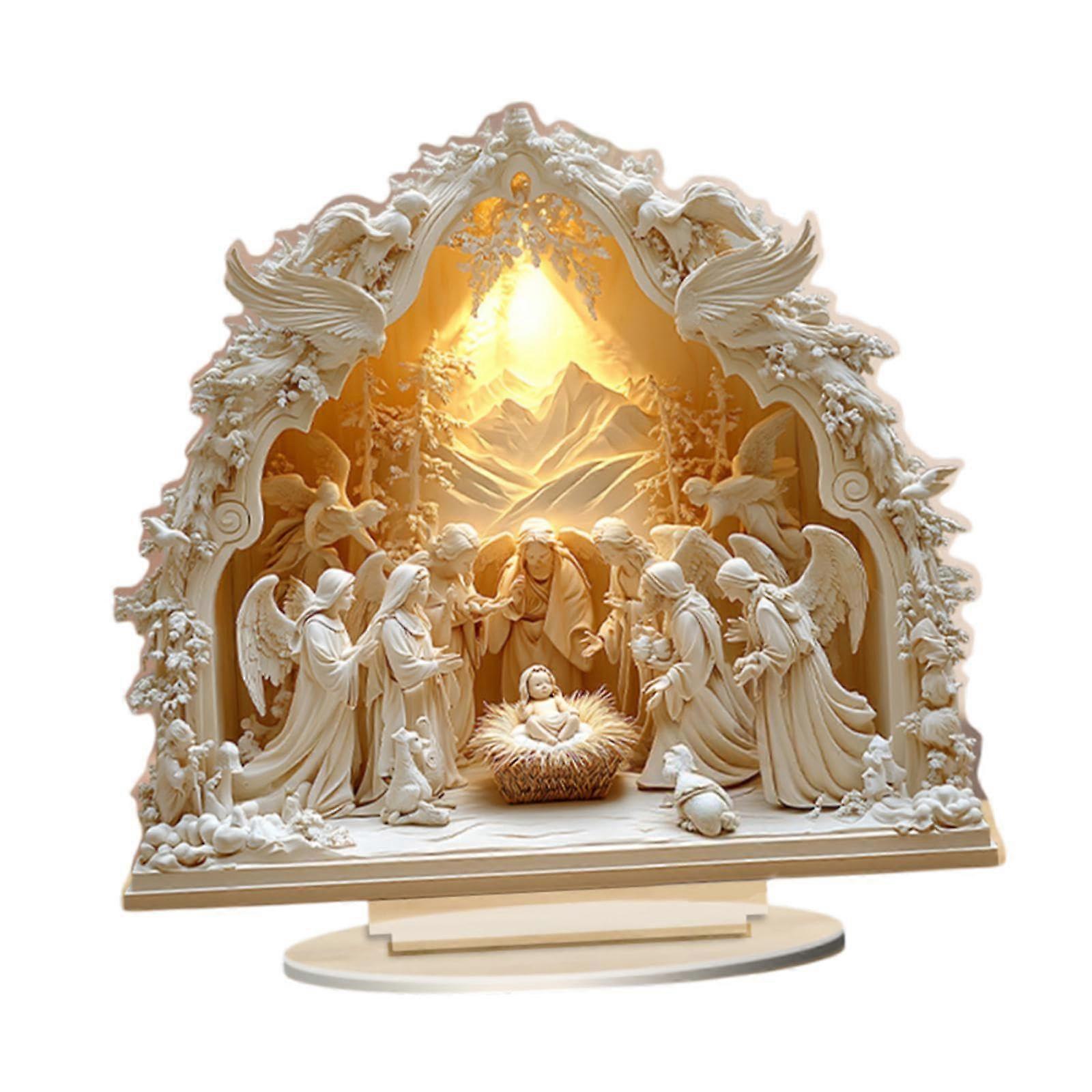 Christmas Nativity Figure Home Decor Ornament 2D Flat Acrylic Statue