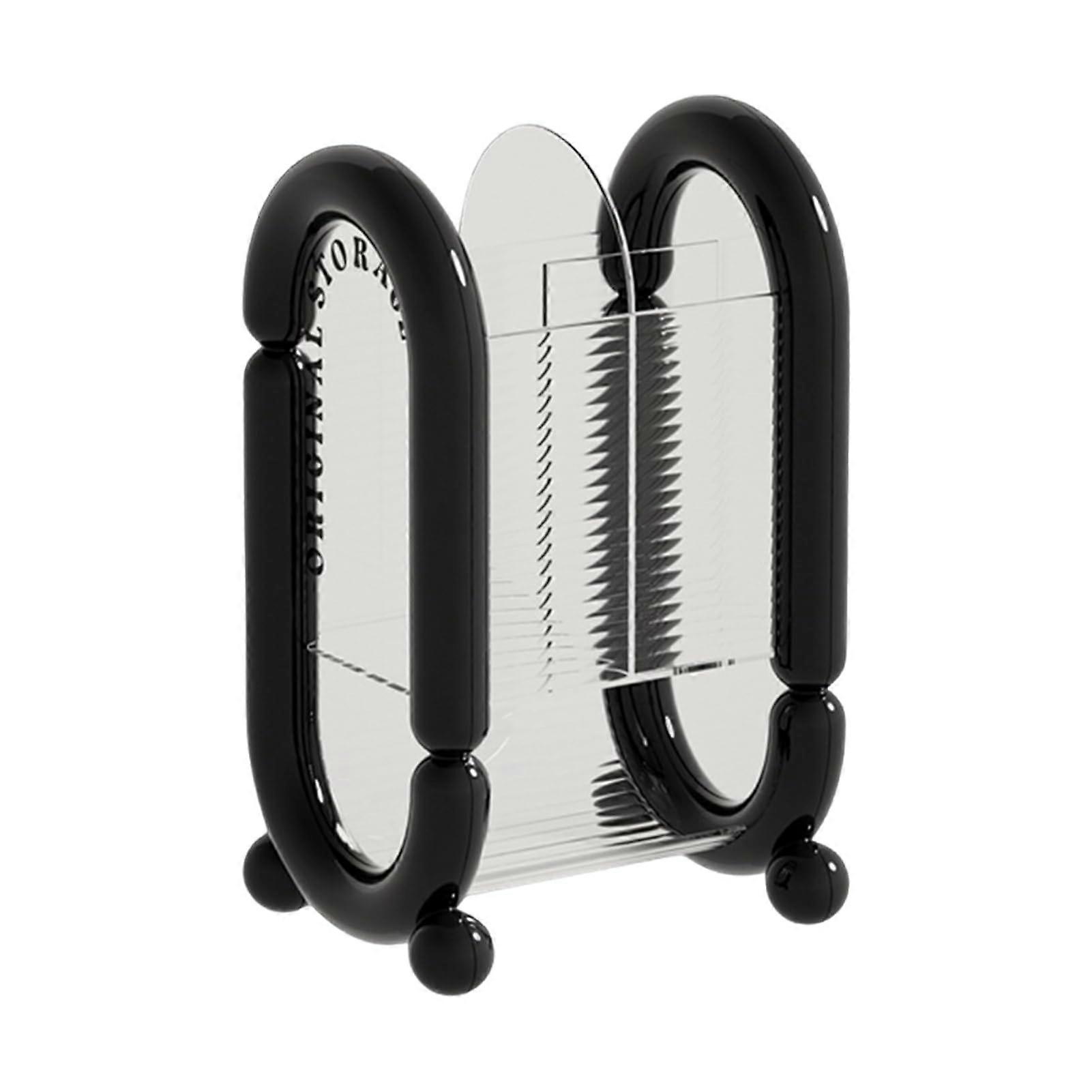 Desktop Eyebrow Brush Storage Bin Stylish and Practical Make Up Organiser Kitchen ABS Storage Box Multi Functional, Black