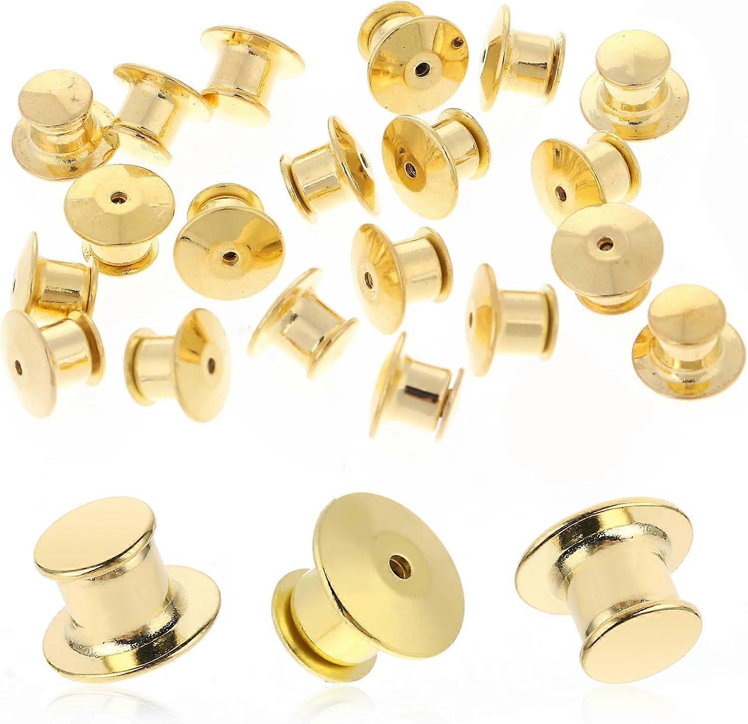 20 PCS Locking Pin Backs Metal Pin Backs Keepers Clasp Needle Back Enamel Pin Backs Gold Jewelry Making Pin Backs Clasp Lapel Pin Backs Lock