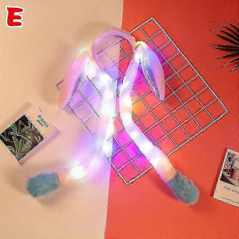 60cm Adorable Rabbit-Themed Plush Cap with Movable Ears and Glow-in-the-Dark Feature, Perfect Gift for Infants and Children