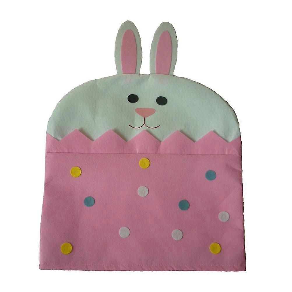 Dining Chair Slipcover Pink Easter Theme Protective Decorative 68*50cm Easter Party 1Pack