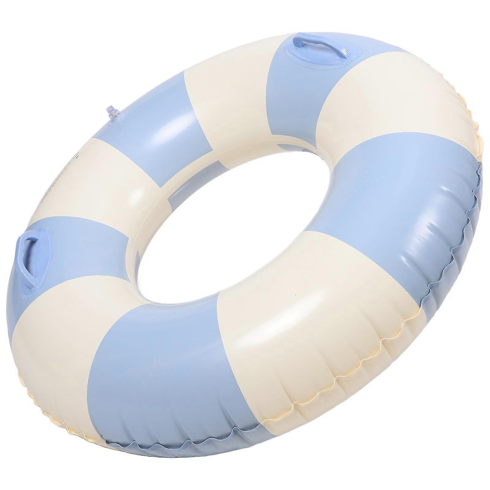Blue Inflatable Swim Ring with Handles for Adults PVC Material Great for Pool Parties and Summer Fun 48 Inches