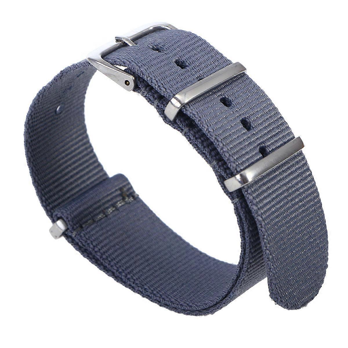 Watch Bands Straps Heavy Duty Nylon 22mm Grey Breathable Easy to Install 1Set