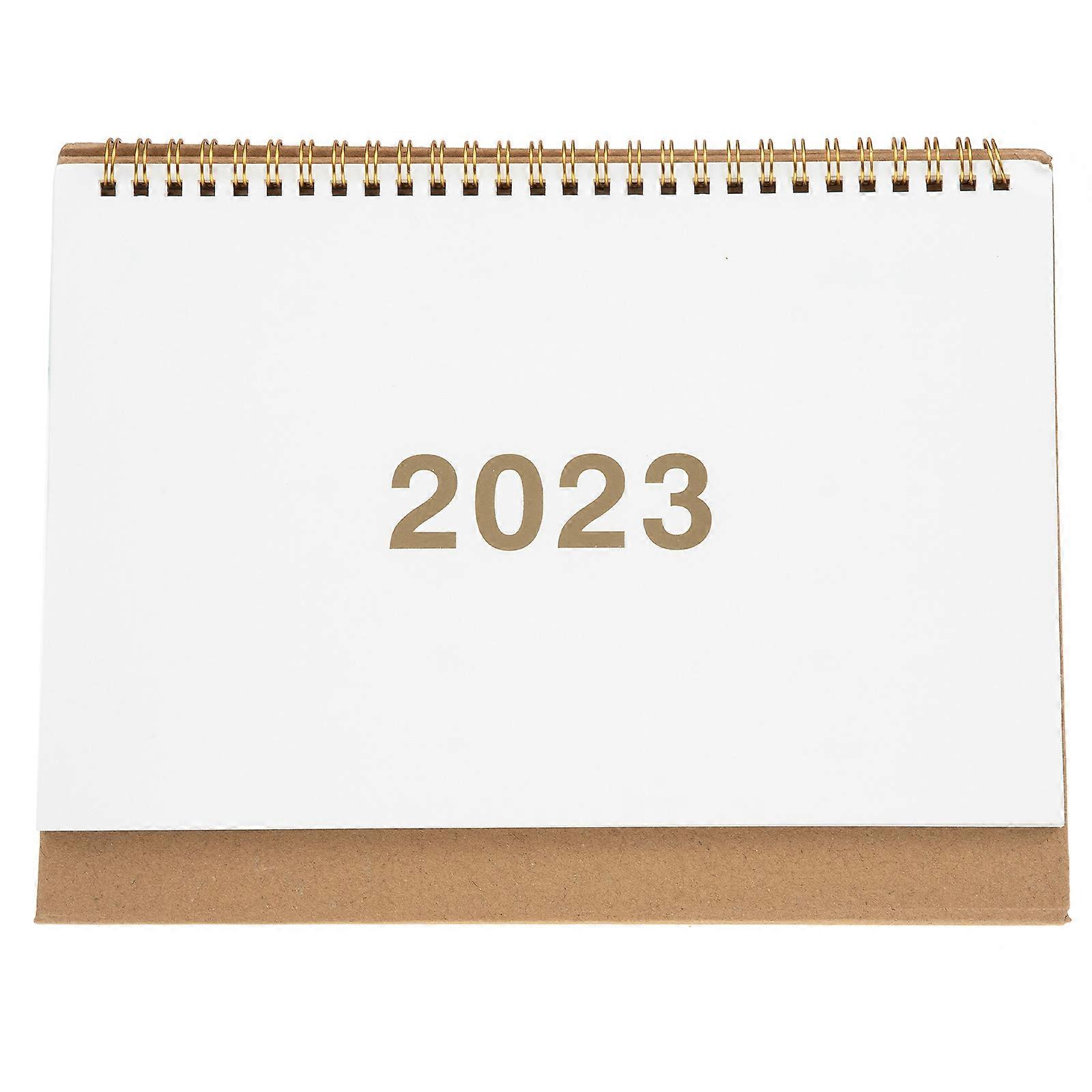 Office Planner Calendar Desktop Small-Sized Calendar White Paper Scheduling Date Tracking 25.2x20.2cm 1Pcs