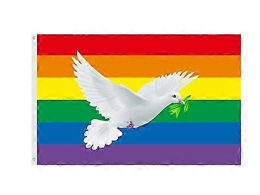 평화 사인 깃발 3x5 피트 야외 정원 장식 현관 경량 깃발 - UV 퇴색 방지, 평화 깃발의 비둘기