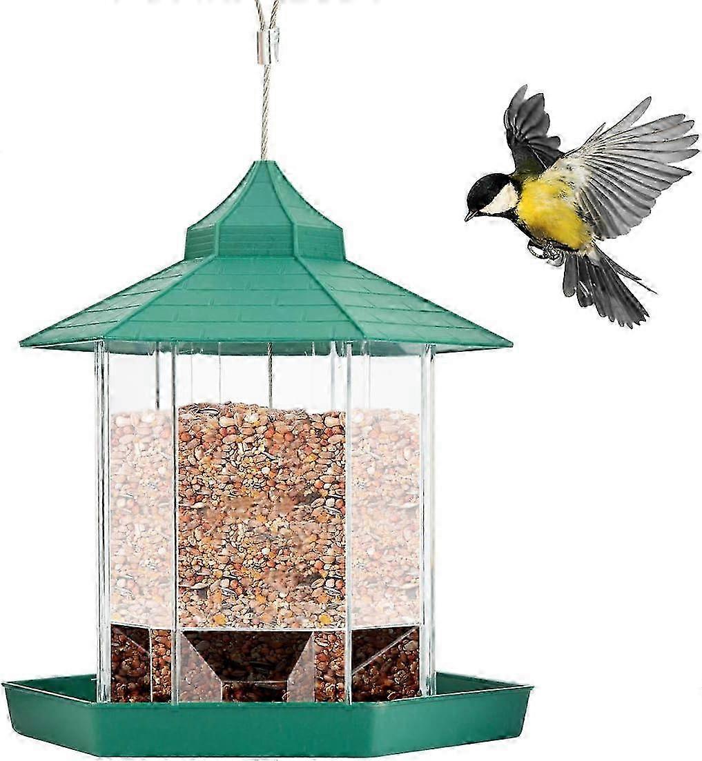 Outdoor Bird Feeder for Wild Birds with Roof Suspension Ideal for Contraceptive Use, 1 Liter Capacity, Resilient Against Wind and Rain