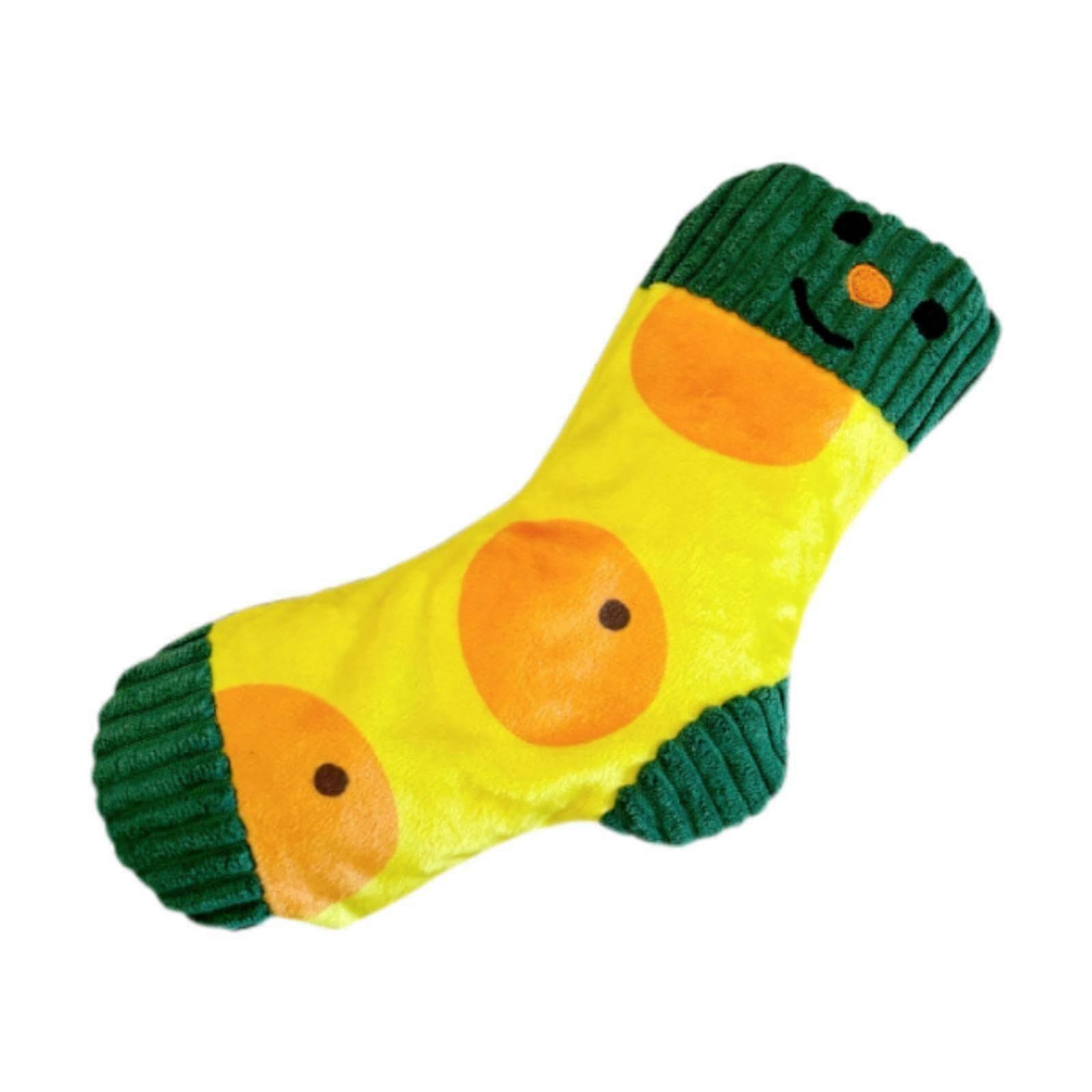 Plush Dog Puppy Toy Stuffed Socks Interactive Hide and Seek Toy Cartoon Chew Toy for Pets Fun Squeaky Toy Orange