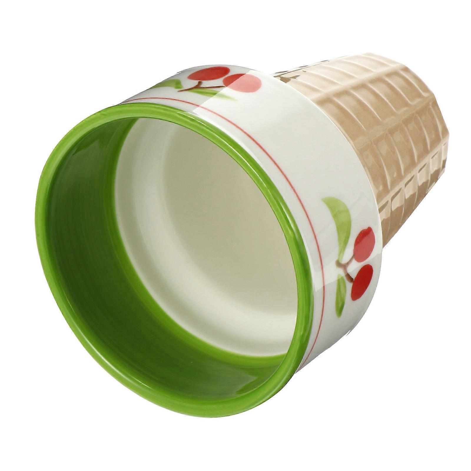 Stylish Dessert Cup Ceramic Pudding Cup Ice Cream Cone Use Multi 1Pc