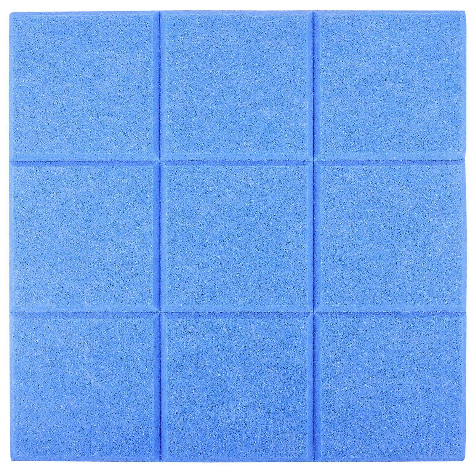 Felt Bulletin Board Square Grid Display Photos Home Use Blue 30x30cm 1Pcs