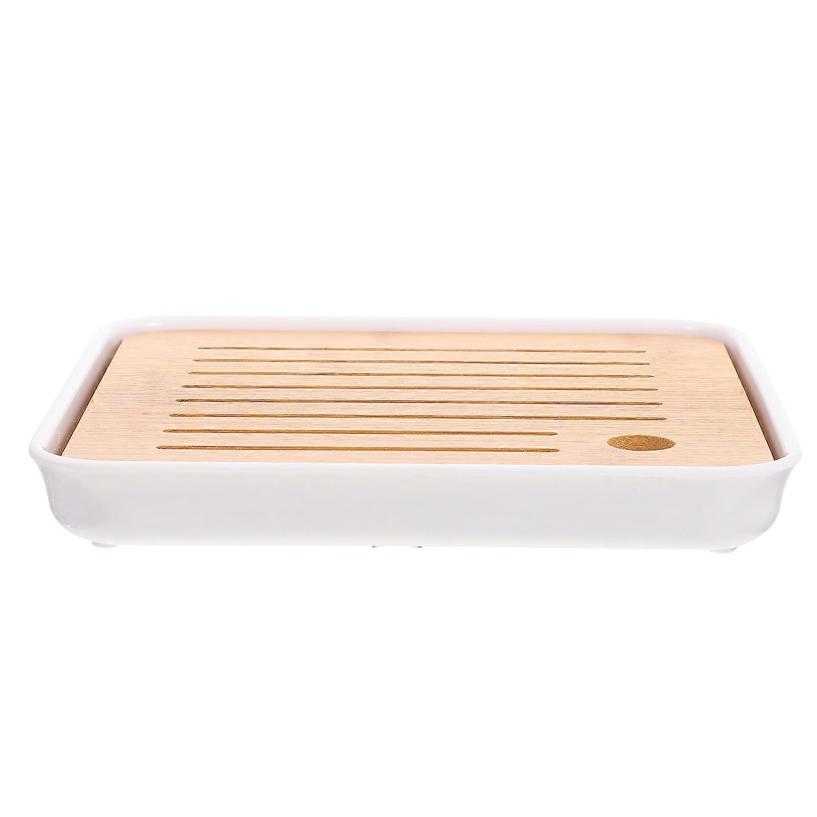 Drainage Tea Tray Tea House Serving Khaki 20.5X20.5X2.5CM Placement 1Set