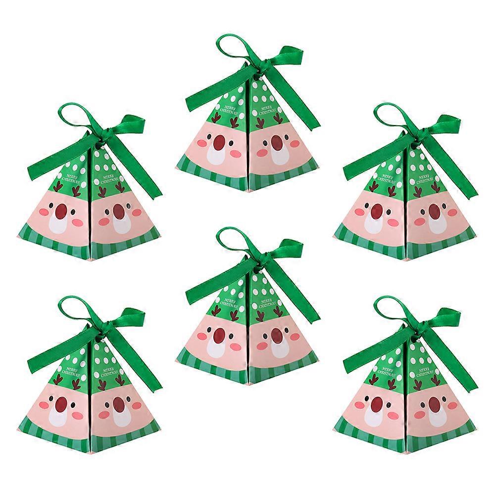 Treat Boxes For Candy Small Favor Boxes Christmas Design Green Color Paper Material 30Pcs