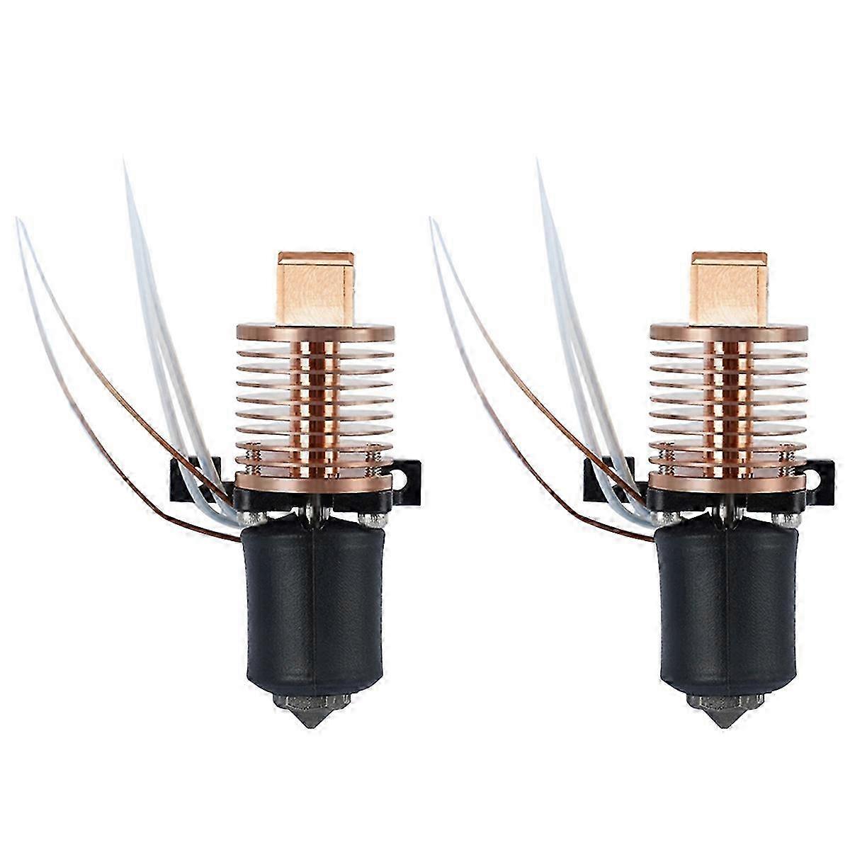 2Pc Upgraded Hotend Quick Replacement Nozzle Circular Copper Material Radiator for Certain Brand Hotend