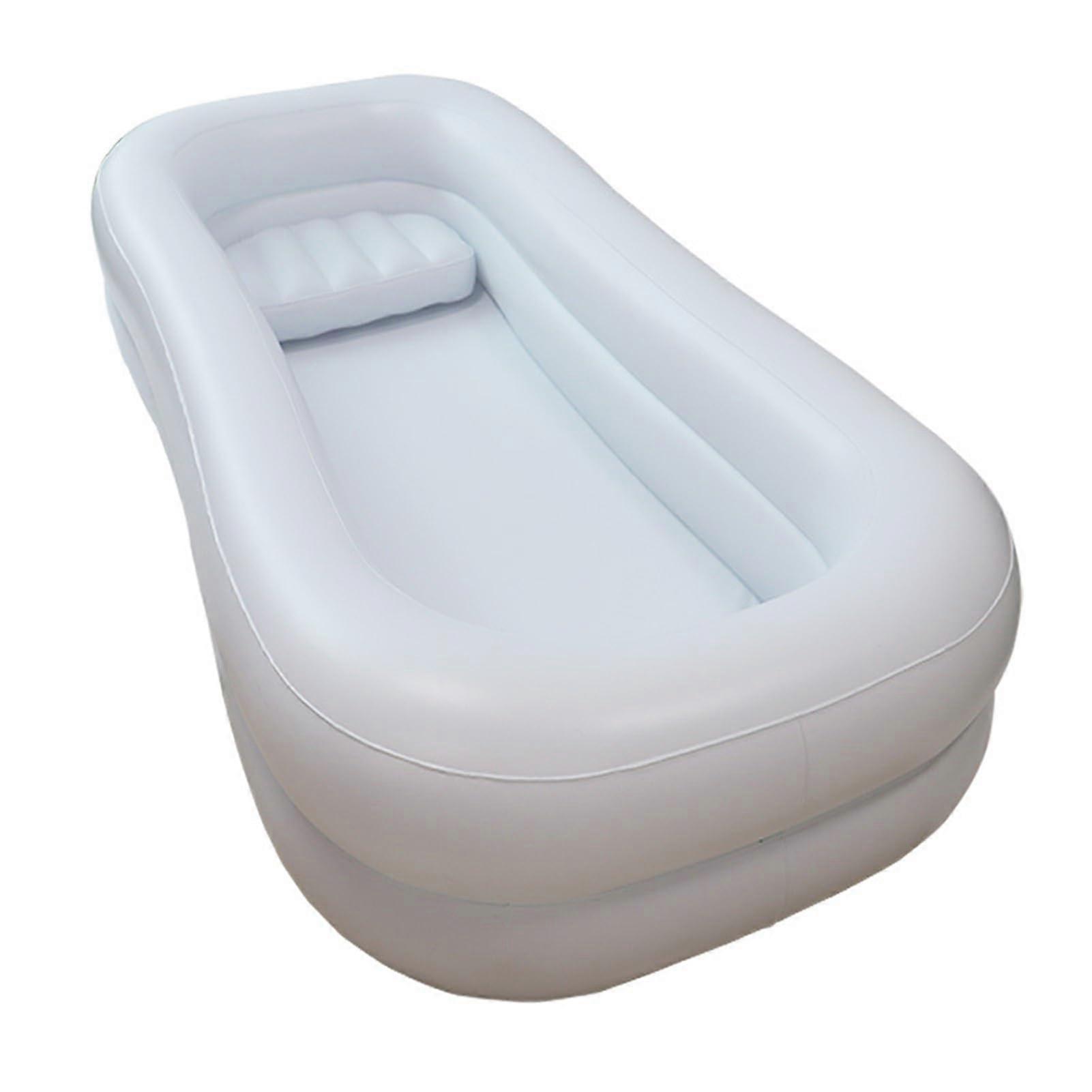 Inflatable Shower Bathing System for Disabled Bedridden Individuals, Portable PVC Air Cushion, Foldable, White
