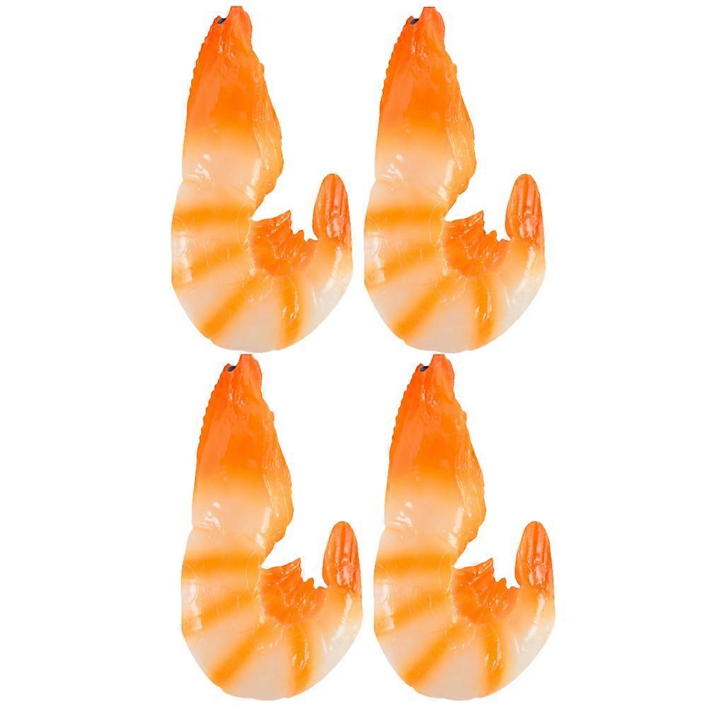 Artificial Shrimp Figures Shrimp Decorations Outdoor Display Realistic Shrimp Decors 4Pcs