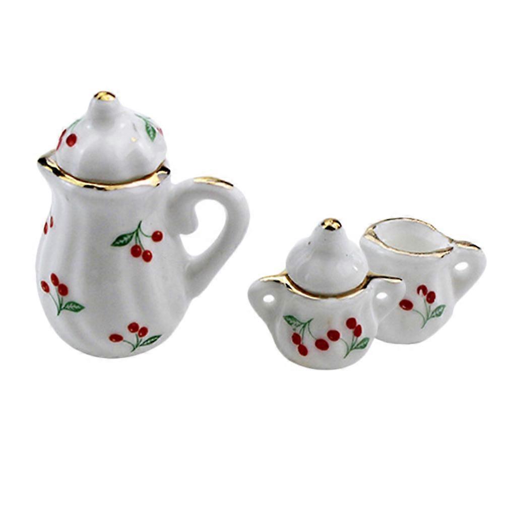 Mini Tea Set Doll House Decorative Props Miniature Kettle Mini Cups Desktop Art Crafts Assorted Color 3.6x2.7x2.5cm Decorative 2 Sets