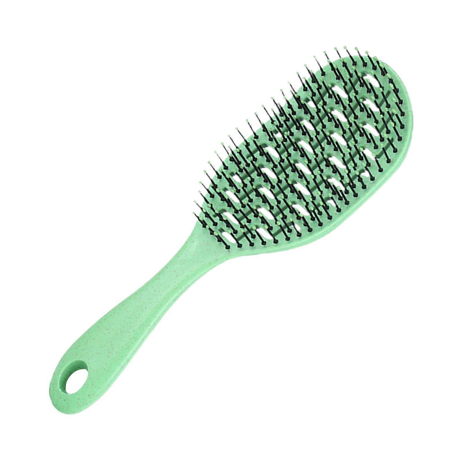 Brush For Thick Hair – Green Massage Brush With Detangling Effect, Paddle Shape, Care Comb For Fine Hair And Travel Accessories